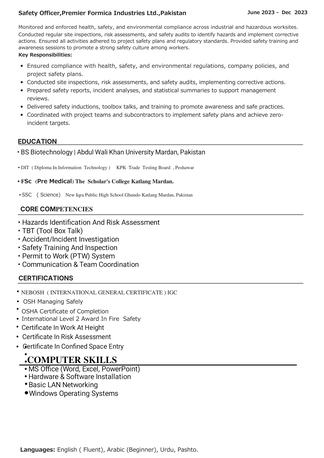 Riyadh, Job Seekers, SAFETY OFFICER