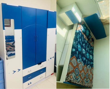 Al Jubail Al Balad, Furniture, SAR 300,  Two Cot, One Side Table And Cupboard