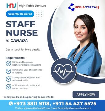 Juffair, Business, Urgently Hiring &ndash; Staff Nurses In Canada 👩&zwj;⚕️✨