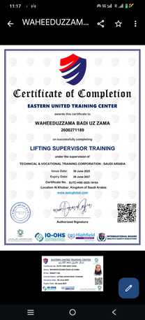 Dammam, Job Seekers, Lifting Supervisor, Immediate Joining, With Transferable Iqama