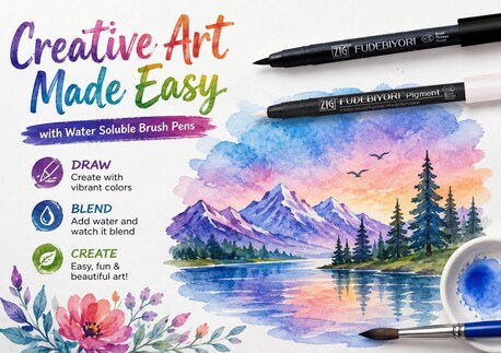 New Delhi, Legal, Creative Art Made Easy With Water Soluble Brush Pens-Mello Store