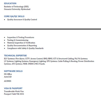 Riyadh, Job Seekers, Electrical QA And QC