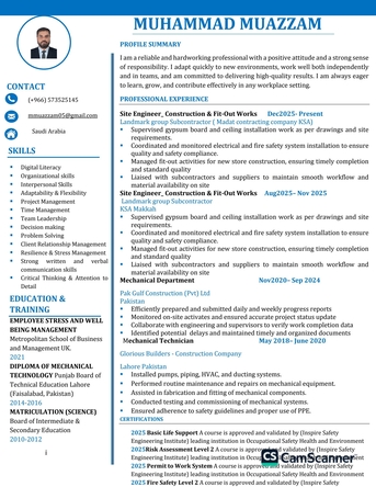 Dammam, Job Seekers, Site Engineer Fitout Supervisor Construction