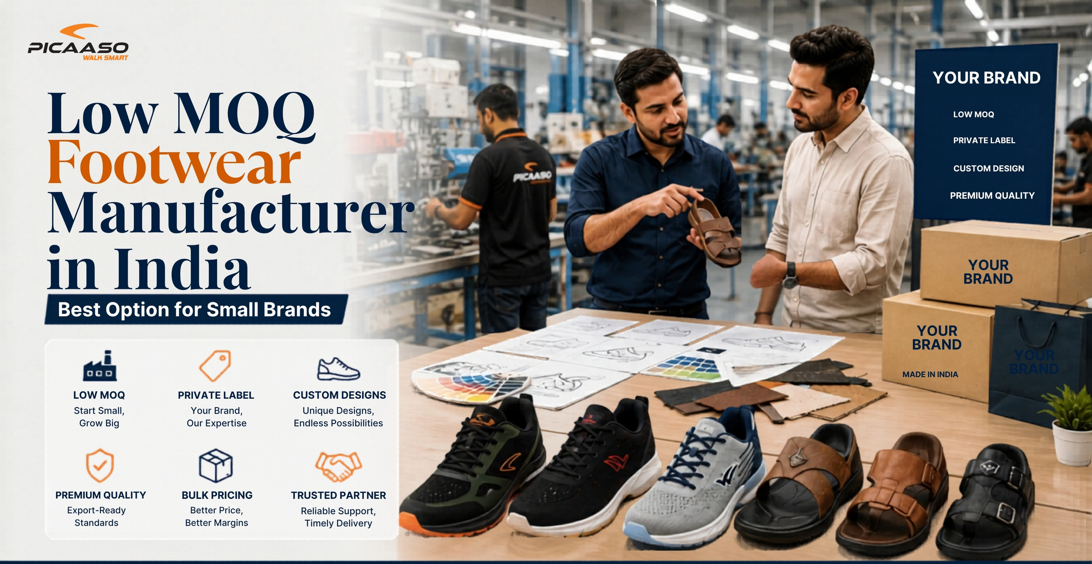 Haryana, Clothing & Accessories, Low MOQ Footwear Manufacturer In India