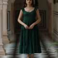 INR 1359,  Buy Women's Solid Fit And Flare Dress Online