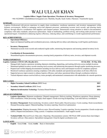 Riyadh, Job Seekers, Logistics Officer / Logistics Assistant