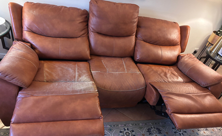 Olaya, Furniture, SAR 700,  Leather Recliner 3 Seater Sofa -SAR 700/- (Negotiable)-Olaya Riyadh
