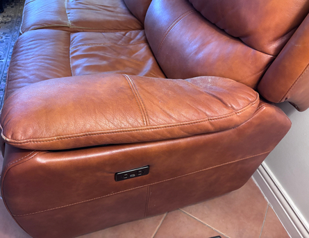 Olaya, Furniture, SAR 700,  Leather Recliner 3 Seater Sofa -SAR 700/- (Negotiable)-Olaya Riyadh