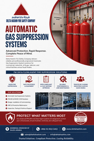 Dammam, Technical, Clean Agent FM200, Fire Suppression System, Supply, Installation & Maintenance Services
