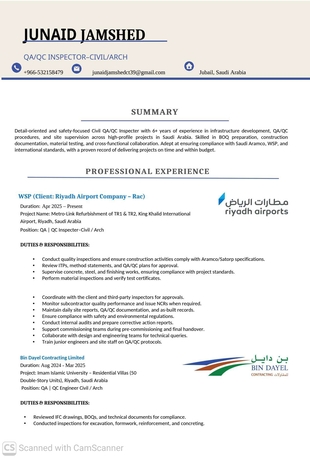 Jubail, Job Seekers, QAQC INSPECTOR CIVIL