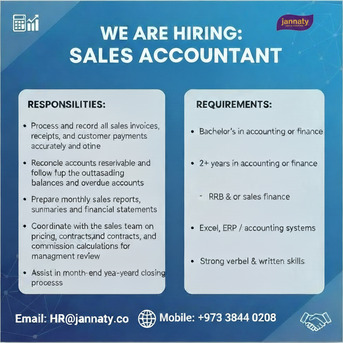 Hidd, Jobs, Sales Accountant