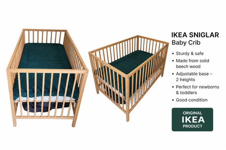 Abu Dhabi, Furniture, AED 200,  IKEA Baby Crib With Mattress