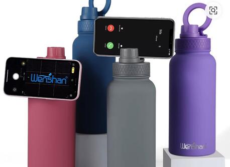 Khobar, Wholesale Products, 750ml Stainless Steel Water Bottle With Magnetic Lid Phone Holder