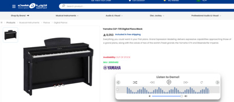 Riyadh, Musical Instruments, SAR 6000,  Yamaha CLP-725 Digital Piano Black