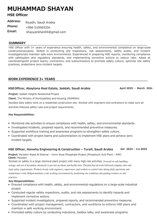 Riyadh, Job Seekers, Safety Officer