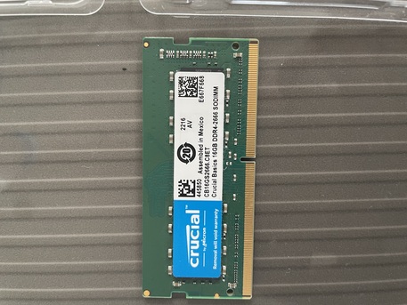 Riyadh, Computers, SAR 450,  Crucial 16GB DDR4-2666 LAPTOP RAM (Barely Used) PRICE IS NEGOTIABLE