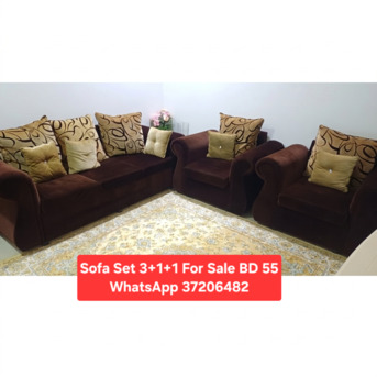 Manama, Furniture, BHD 55,  ✅️ Sofa Set 3+1+1 For Sale In Good Condition With Delivery