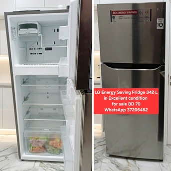 Manama, Appliances, BHD 70,  ✅️ LG Energy Saver 342 L Fridge For Sale In Good Condition With Delivery