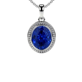 New York, Jewelry, USD 2155,  Natural Bezel Set Solitaire Blue Sapphire Pendant (0.65cts) - AAAA Quality