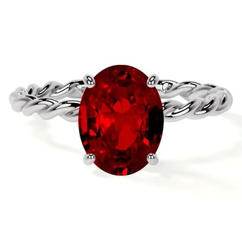 New York, Jewelry, USD 2152,  Natural Oval Cut Pink Ruby Ring (0.65cts) - AAAA Quality