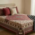 INR 1499,  Double Bed Sheet Pure Cotton &mdash; 245 GSM Handloom Woven, 2 Pillow Covers Included | Theindig
