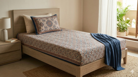 Mumbai, Household Items, INR 1499,  King Size Bed Sheets Cotton &mdash; 90x108 Inches, 245 GSM Pure Cotton, Handloom Woven | Theindi