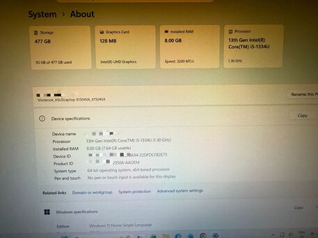 Riyadh, Computers, SAR 1200,  ASUS VivoBook (Gen 13) - Like New - Quick Sale