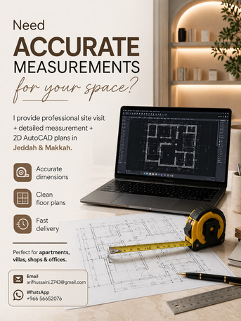 Makkah, Job Seekers, Professional Site Measurement & 2D Floor Plan Service Available In Jeddah & Makkah.