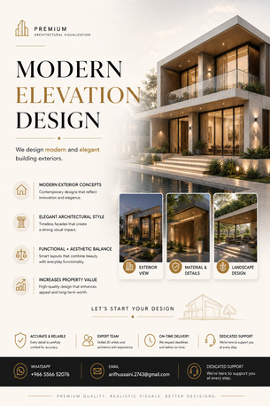 Riyadh, Interior Design, Modern Elevation & Facade Design Services.