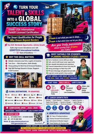Ajman, Education, Transform Your Talent Into International Success Forklift Operator Visa Advantage