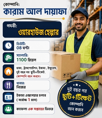 Riyadh, Jobs, জরুরি নিয়োগ কিছু সংখ্যক শ্রমিক।