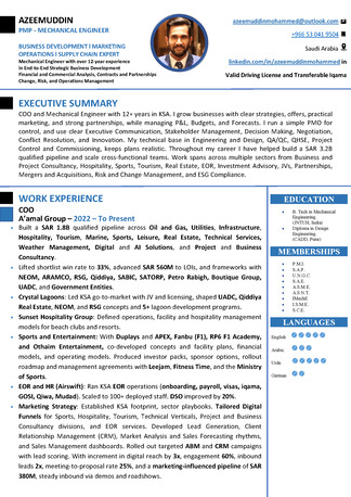 Khobar, Job Seekers, Looking For A Job As Senior Executive &ndash; Operations, Strategy, & Business Development