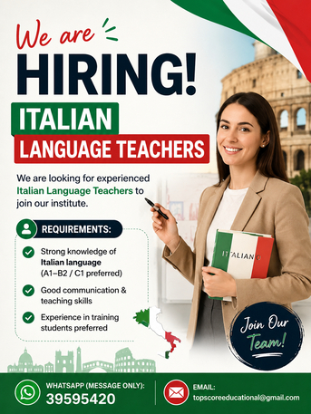 Manama, Jobs, We Are Looking For Experienced Italian Language Teacher