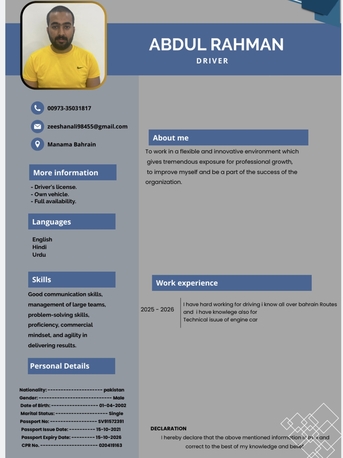Manama, Job Seekers, Driver