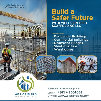 Dubai, Construction, 🚧 Strong Foundations Start With Safe Scaffolding!