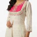 INR 1699,  Mirror Work Off-White Kurta Set &ndash; Shop Festive Looks At Rs. 1,699