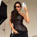 INR 2480,  Sleeveless Bodycon Brown Coober Top From Miakee