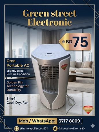 Manama, Air Conditioners, BHD 75,  🌍🌏GREE PORTABLE AC In Good Condition For Sale With Delivery And Fixing