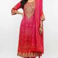 INR 2199,  Buy Now: Vibrant Pink-Red Bandhej Suit Set &ndash; Traditional Festive Wear Rs. 2,199