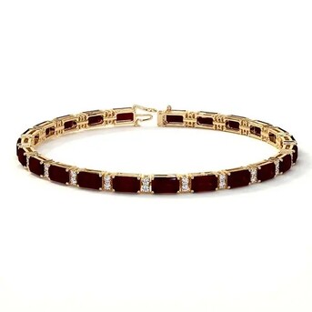 New York, Jewelry, USD 12028,  Buy Ruby Bracelet With Emerald Cut Diamonds