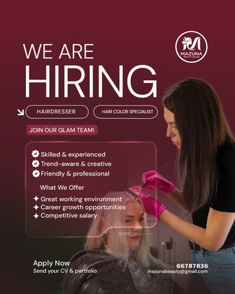 Tubli, Jobs, Luxurious Ladies Salon Required Professional Hair Dresser Located In Tubli