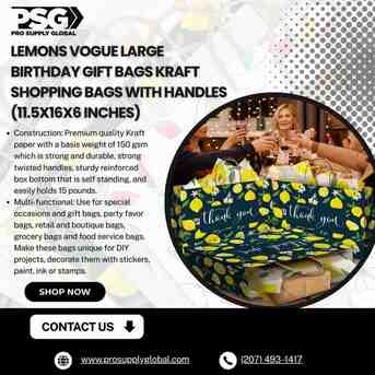 New York, Materials, USD 6,  Large Kraft Paper Bags With Handles For Gifts, Retail & Shopping
