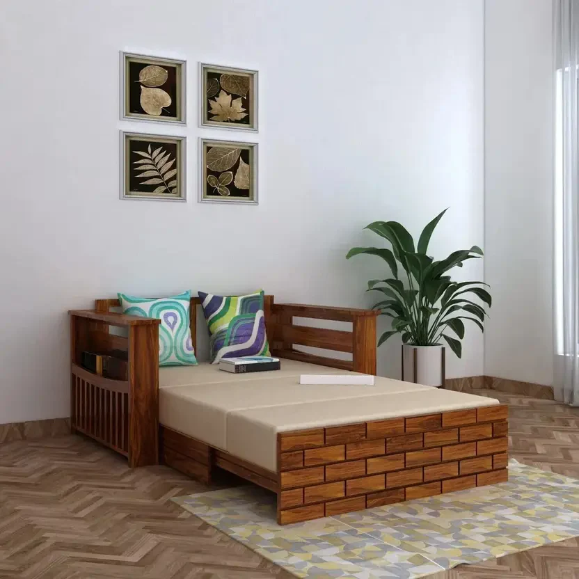 Mumbai, Furniture, INR 31999,  Elegant Wooden 2 Seater Sofa Bed For Home Furniture &ndash; Furnisquare