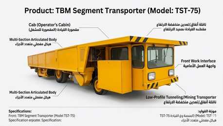 Riyadh, Heavy Equipment, TBM Segment Transporter For Sale / Low-Profile Mining & Tunnelling Multi-Section Vehicle