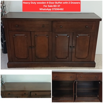 Manama, Furniture, BHD 37,  ✅️Heavy Duty Buffet Cabinet For Sale In Good Condition With Delivery