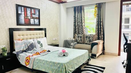 New Delhi, Apts/Flats Wanted, INR 4578/day,  Furnished,  Studio,  450 Sq. Feet,  Cozy Studio With Balcony - Green Park And HKV