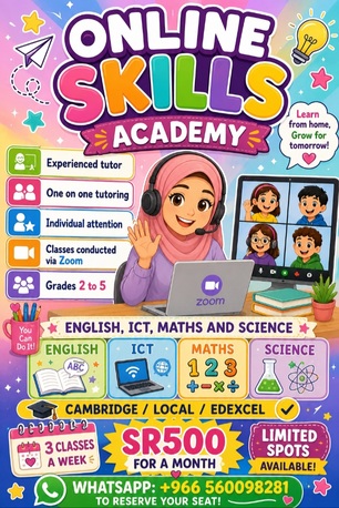 Jeddah, Lessons Offered, Online Skills Academy Tutoring