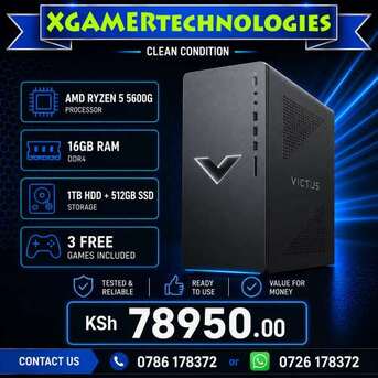 Nairobi, Computers, KES 78950,  Refreshed AMD Ryzen 5 HP Victus 15L Desktop PC
