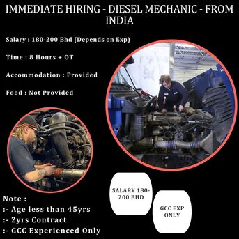 Manama, Jobs, *IMMEDIATE HIRING - DIESEL MECHANIC- FROM INDIA*