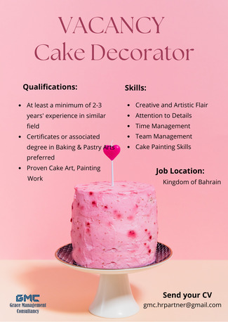 Manama, Jobs, Cake Decorator